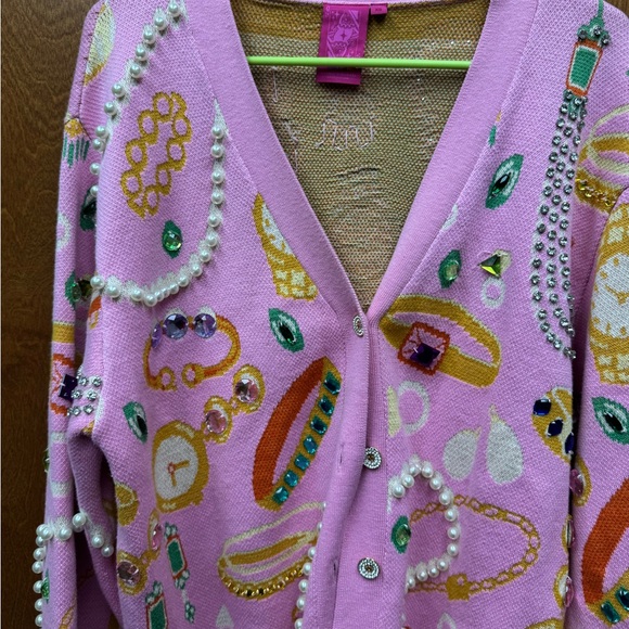 QOS Pink Embellished Jewelry Sweater - Picture 5 of 8